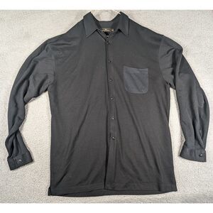 Bugatchi Shirt Mens Size XXL Black Casual Button Up Long Sleeve Shirt